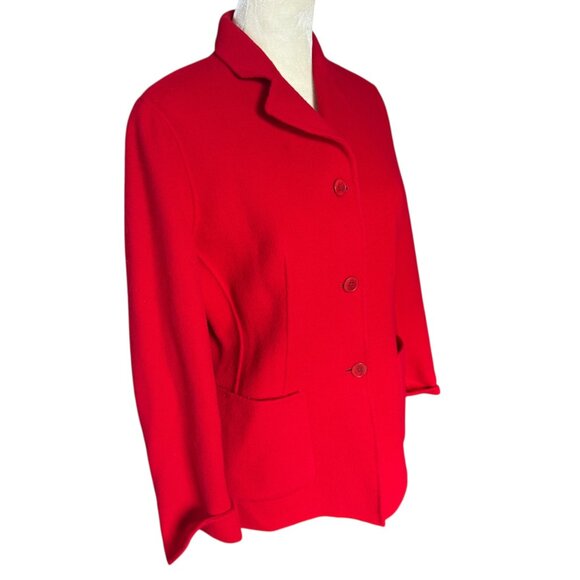 Talbots Petites red long sleeve collared button down wool blazer jacket PS - Picture 2 of 13